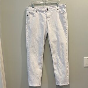 Kut from the Kloth.  Catherine Boyfriend Jean. Size 14.  White denim